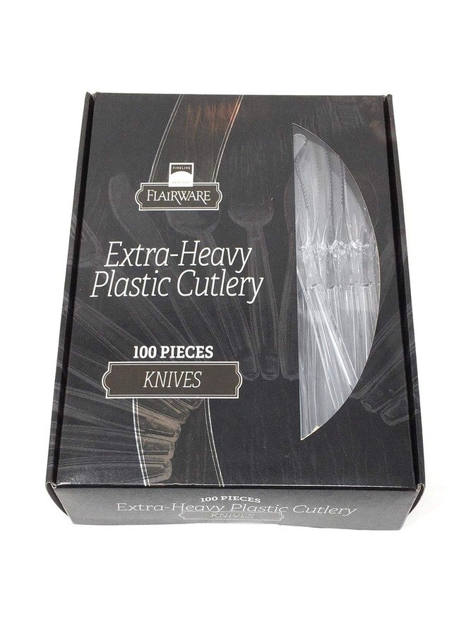 Fineline settings Fineline Flairware Collection Heavy Duty Clear Plastic Knives - Quality, Extra Durable Disposable Knives, Practical for Serving and Portioning Hot and Cold Food [300 count] - Image 2