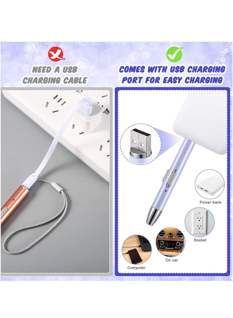 AROAQ LED Diamond Painting Pen, USB Rechargeable Painting Tool, Anti Slip Painting Drill Pen With 2 Light Modes, Compact And Portable Light Point Drill Pen For DIY Painting Craft Nail Art, (Purple) - Image 5