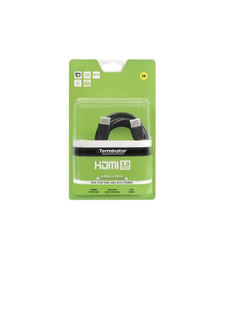 Terminator HDMI Cable W/Ethernet 2Mtr THDMIC 2.0-2005-2M Terminator  - Image 1