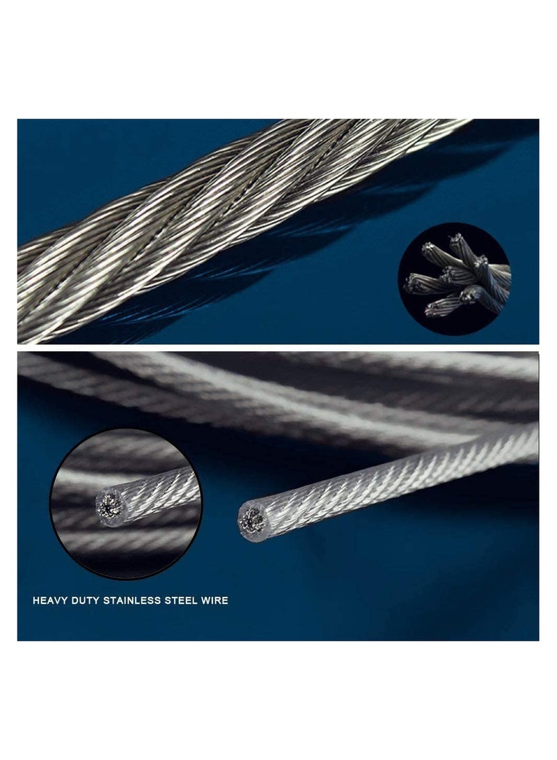 Excefore 4 Pcs Adjustable Picture Hanging Wire with Loop and Hook, 3.28ft (1Meters) Heavy Duty Picture Hanging Wire Kit, Stainless Steel Hanging Wire Rope for Mirror, Picture, Light/Lamp Holder - Up to 20KG - Image 3