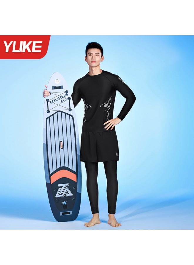 Men's Swimsuit And Swimming Trunks, Men's Surfing Suit, Quick-drying Long-sleeved Sun Protection Swimming Trunks, Two-piece Set, Tight-fitting Anti-embarrassment Swimsuit For Men