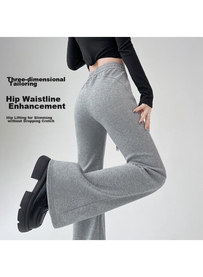 Liberal Freedom-style Micro Flare Pants For Women, Spring And Autumn New High-waisted Wide-leg Flared Pants, Casual High-heeled American Yoga Sweatpants - Image 2