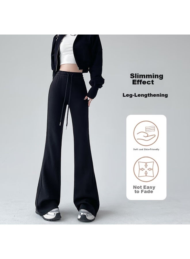 Liberal Freedom-style Micro Flare Pants For Women, Spring And Autumn New High-waisted Wide-leg Flared Pants, Casual High-heeled American Yoga Sweatpants - Image 4