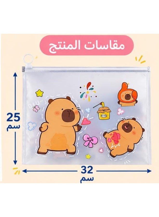 Document and paper holder with zipper – Size 32 × 25 cm – Cute multi-pattern design - Image 3
