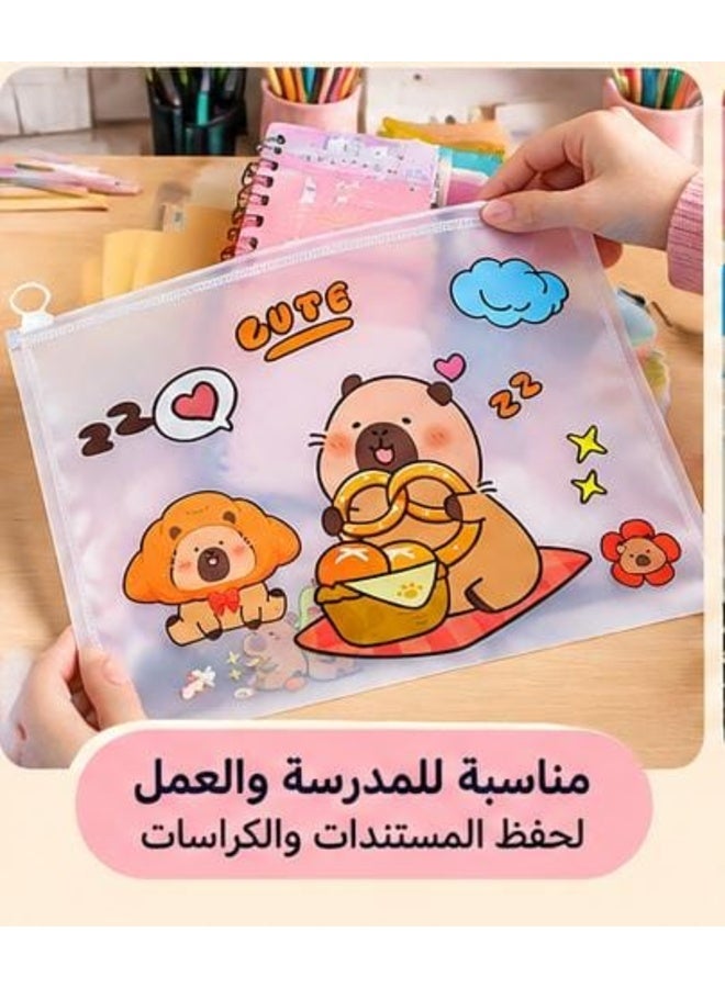 Document and paper holder with zipper – Size 32 × 25 cm – Cute multi-pattern design - Image 4