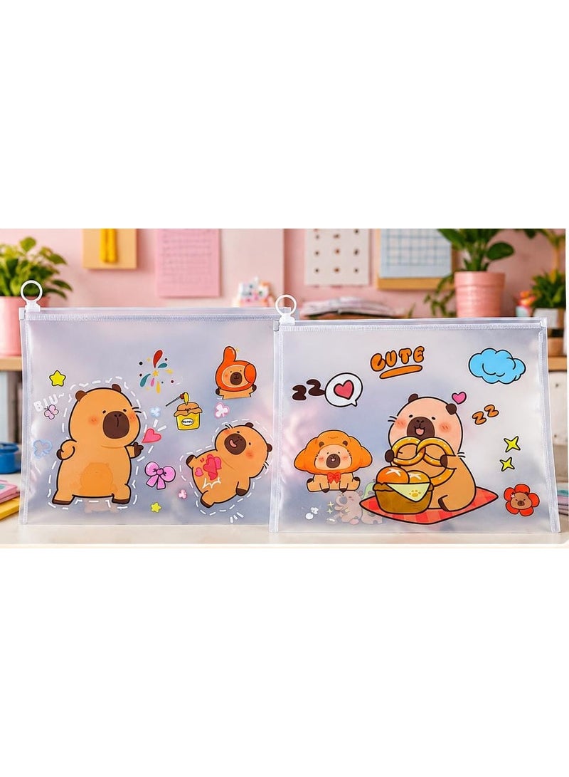 Document and paper holder with zipper – Size 32 × 25 cm – Cute multi-pattern design - Image 1
