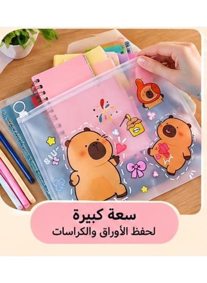 Document and paper holder with zipper – Size 32 × 25 cm – Cute multi-pattern design - Image 2