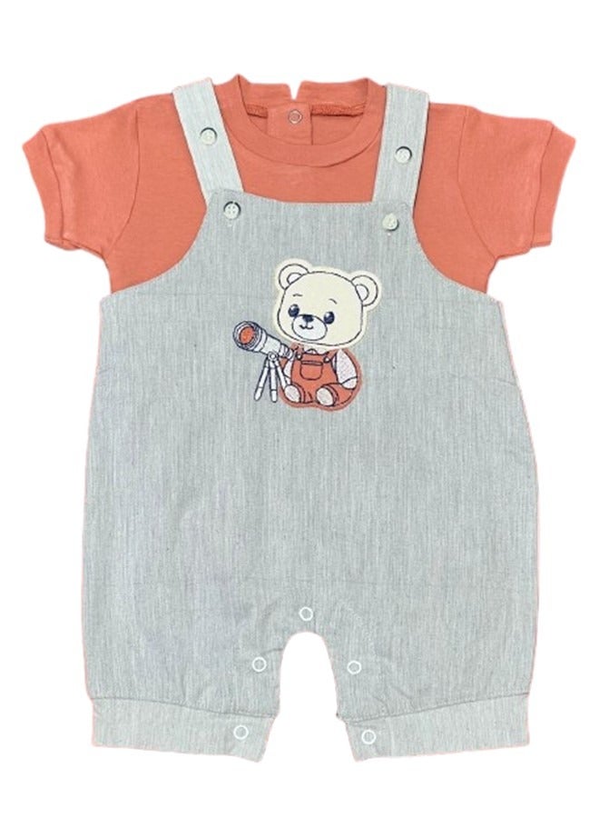Baby Romper Set, 2 Pcs – T-Shirt & Romper, Soft and Comfortable - Image 1