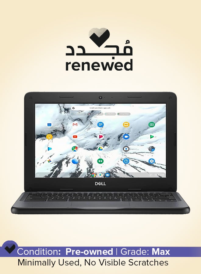 Renewed - Chromebook 3100 With 11.6 Inch Display,Celeron N4000/Dual Core/4GB RAM/16GB SSD/Intel HD Graphics/Chrome OS English Black