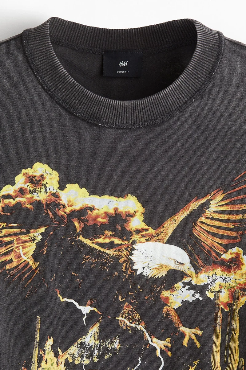 H&M Loose Fit Printed T-shirt