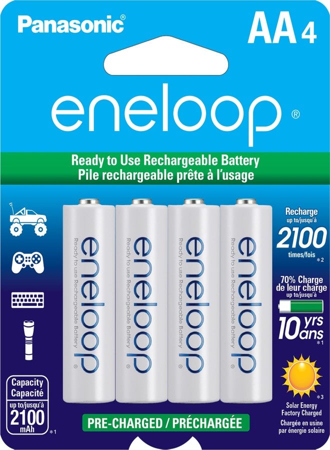 eneloop Panasonic Eneloop Aa New 2100 Cycle Ni-mh Pre-charged Rechargeable Batteries 4 Pack - Pe1 - Image 1