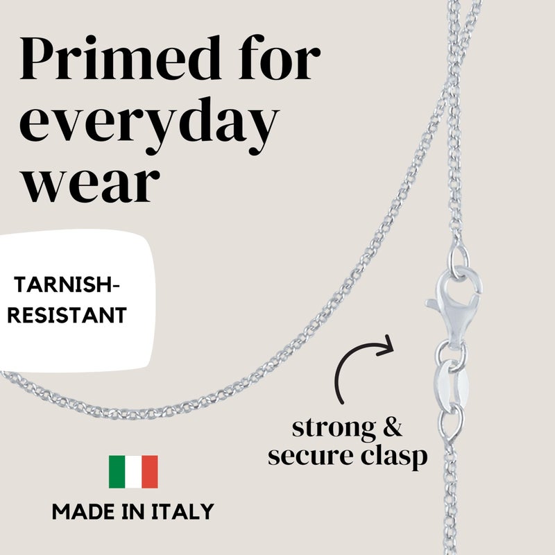 KISPER Solid 925 Sterling Silver Chain Necklace for Women Thin & Secure - Italian 1.6mm Diamond Cut Cable Link with Lobster Clasp - Made in Italy, 18 inches - Image 4
