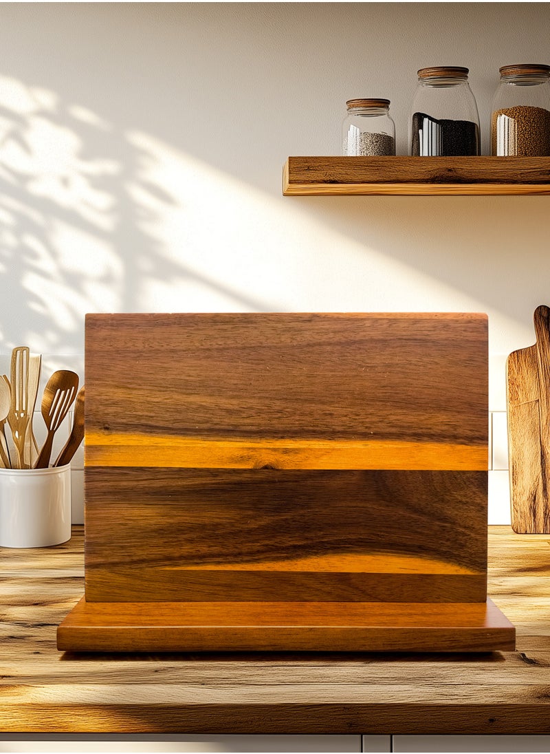 WISFOR - Kitchen Magnetic Knife Block Wooden Magnetic Knife Holder Multifunctional Storage Knife Holder Double Sided Knife Magnet for Kitchen Home Magnetic Knife Holder Stand for Counter top - Image 1