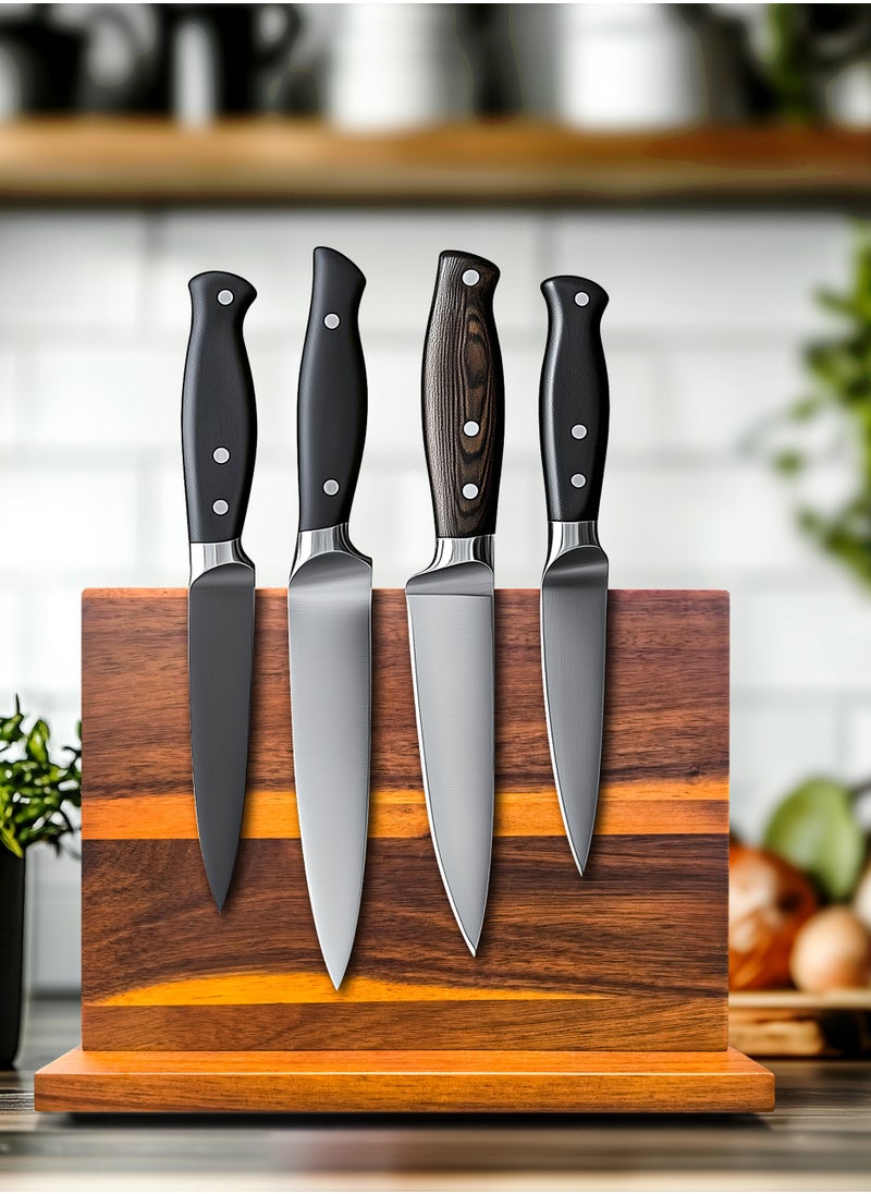 WISFOR - Kitchen Magnetic Knife Block Wooden Magnetic Knife Holder Multifunctional Storage Knife Holder Double Sided Knife Magnet for Kitchen Home Magnetic Knife Holder Stand for Counter top - Image 1