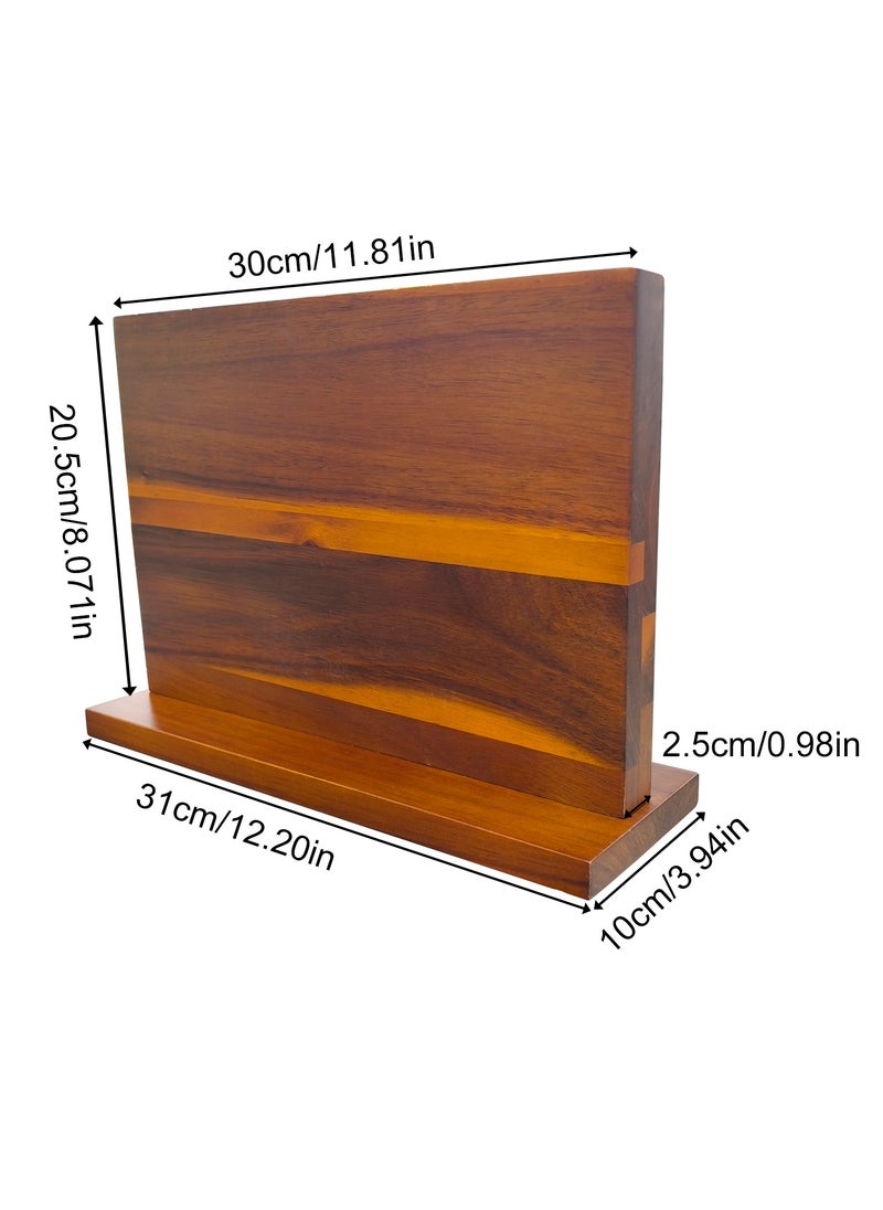 WISFOR - Kitchen Magnetic Knife Block Wooden Magnetic Knife Holder Multifunctional Storage Knife Holder Double Sided Knife Magnet for Kitchen Home Magnetic Knife Holder Stand for Counter top - Image 1