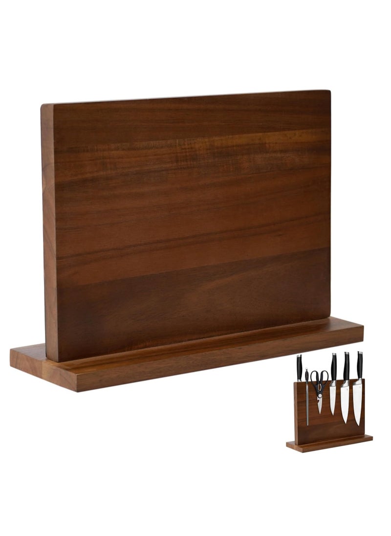 WISFOR - Kitchen Magnetic Knife Block Wooden Magnetic Knife Holder Multifunctional Storage Knife Holder Double Sided Knife Magnet for Kitchen Home Magnetic Knife Holder Stand for Counter top - Image 1