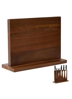 Kitchen Magnetic Knife Block Wooden Magnetic Knife Holder Multifunctional Storage Knife Holder Double Sided Knife Magnet for Kitchen Home Magnetic Knife Holder Stand for Counter top