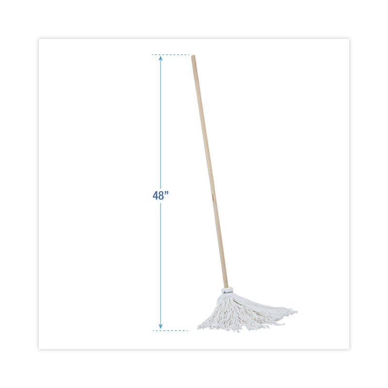 boardwalk BWK116R 16 oz. Rayon Fiber Head Deck Mop with Wooden Handle (6/Carton) - Image 2