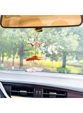 Western Cowboy Hat Cow Print & Sunflower Car Mirror Hanging Accessory - Handcrafted Felt Miniature Pendant for Women, Country Charm Rearview Mirror Decor Gift (Classic) - view 4