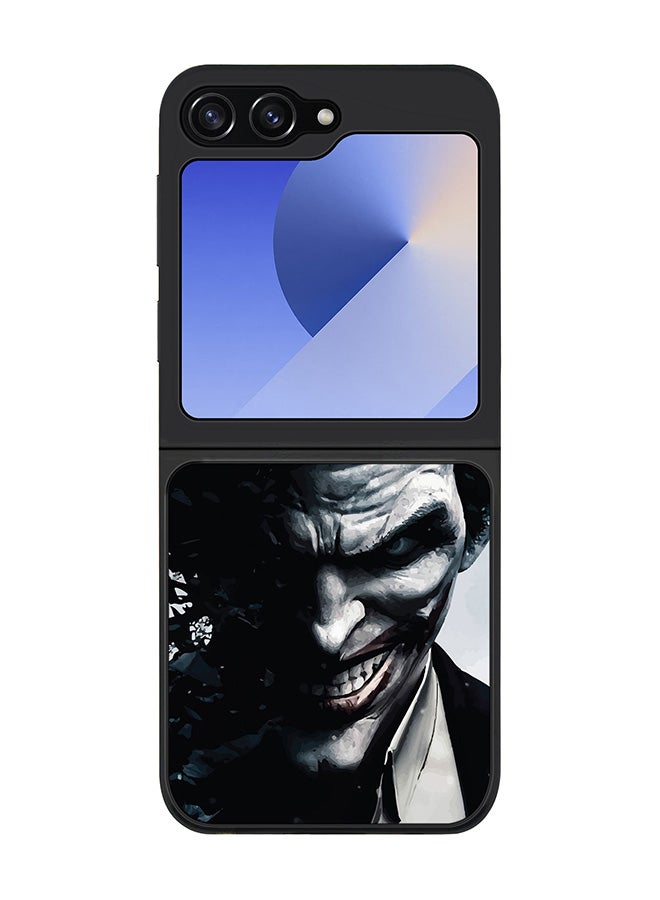 Stylizedd Rugged Black edge case for Samsung Galaxy Z Flip7 FE, Slim fit Soft Case Flexible Rubber Edges Anti Drop TPU Gel Thin Cover -  Arkham Joker - Image 1