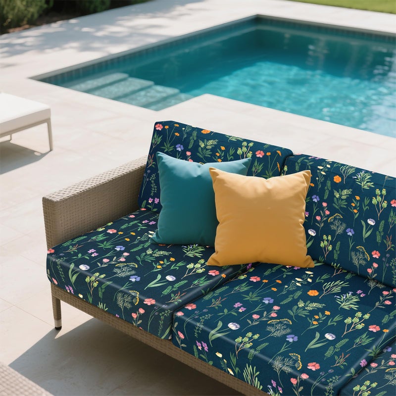 pickyNproud 8Pcs Patio Cushion Covers Stretch Outdoor Couch Cushions Slipcovers Replacement Washable Furniture Protector with Elastic Bottom Sofa Chair Seat Cover, Green Flower - Image 4