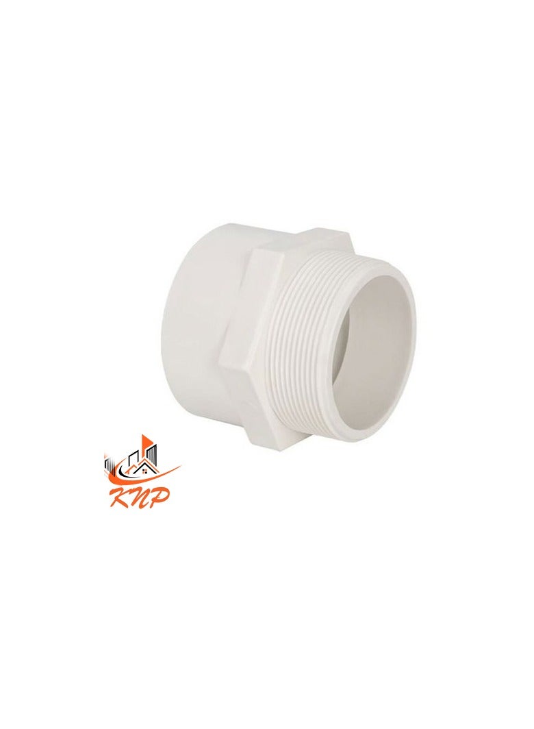 KNP PVC HP Male Thread Adaptor 3/4" - White - Image 1