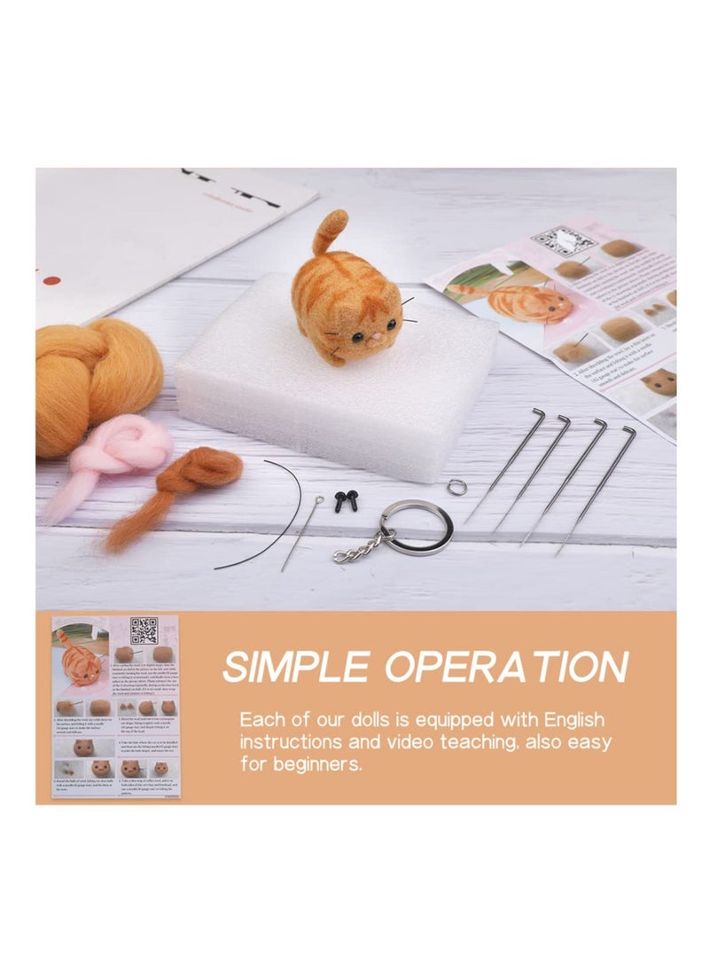 Generic - Animal Needle Felting Kit - DIY Wool Felt Materials Set with Felting Tool and Instructions for Craft Projects, Fluffy Non-Clumping Wool, Perfect for Beginners and Handmade Creations. - Image 1