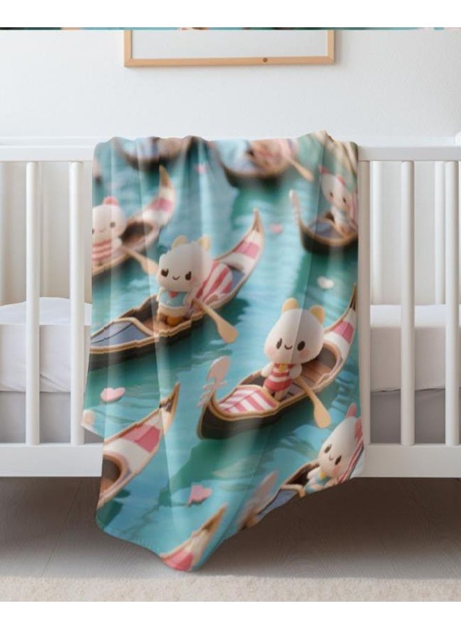 عام بطانية رقيقة من الفانيلا الكرتونية للأطفال والرضع (دافئة ومريحة، ومناسبة للنوم والألعاب) 70 سم * 100 سم - Image 2