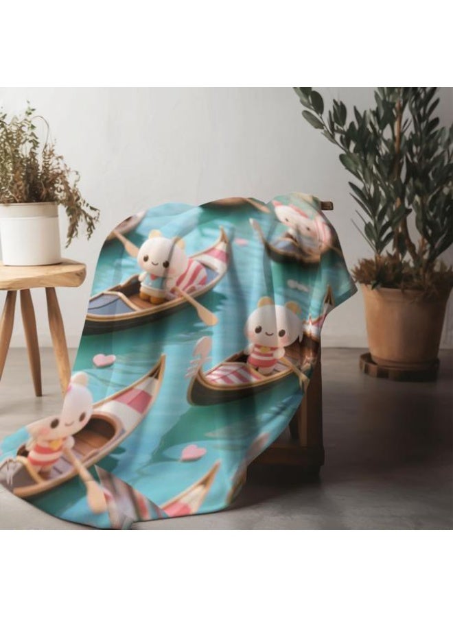 عام بطانية رقيقة من الفانيلا الكرتونية للأطفال والرضع (دافئة ومريحة، ومناسبة للنوم والألعاب) 70 سم * 100 سم - Image 1