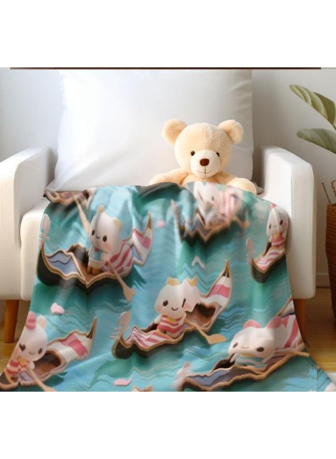 عام بطانية رقيقة من الفانيلا الكرتونية للأطفال والرضع (دافئة ومريحة، ومناسبة للنوم والألعاب) 70 سم * 100 سم - Image 3