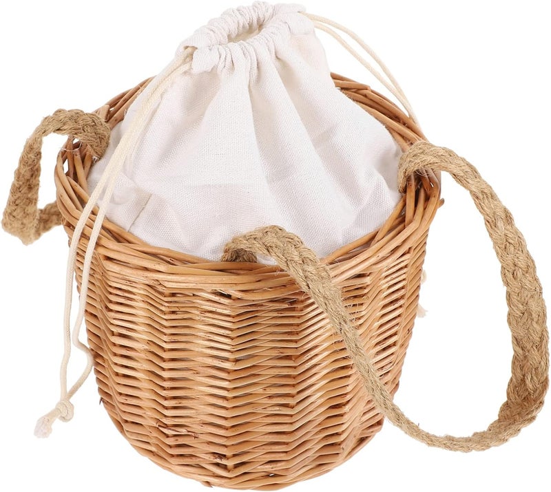 Yardwe 1 PC Gift Box Decorative Gift Boxes Rustic Basket Wooden Fruit Basket Woven Gift Baskets Seagrass Flower Pot Rustic Decorative Flower Basket Brown Storage Basket Woven Gift Holder - Image 1