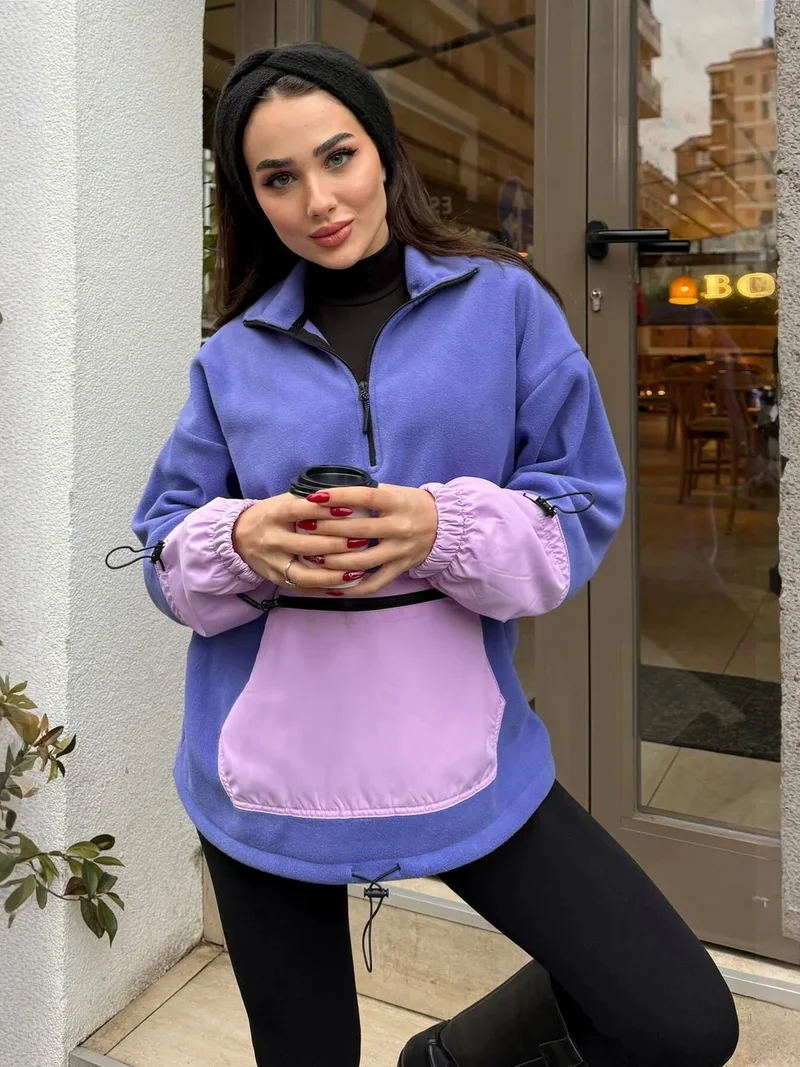 تومي لايف TOMMY Oversized Plush Half-Zip Sweatshirt