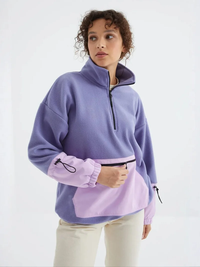 تومي لايف TOMMY Oversized Plush Half-Zip Sweatshirt