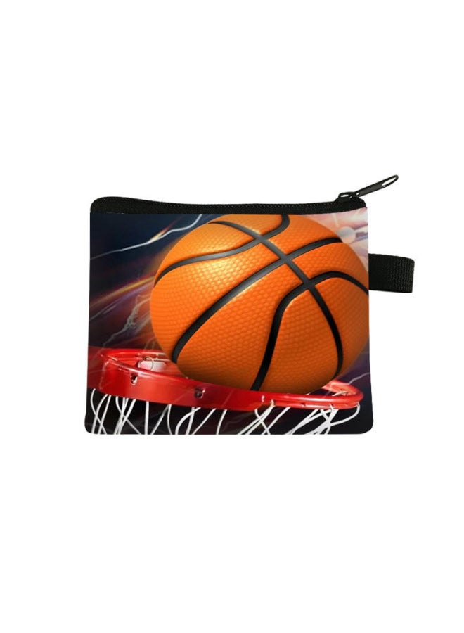New Basketball Coin Purse Children's Mini Portable Bag Student Short Style Casual Large Capacity Storage Bag