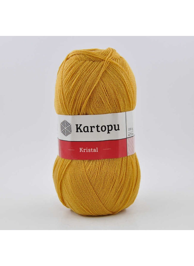 Kartopu - Kristal K303 5 Pieces Fiber Yarn Hand Knitting Yarn Mustard - Image 1