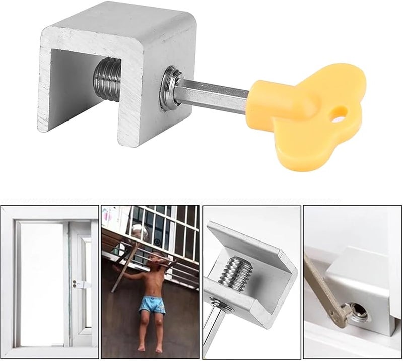 Type B Aluminum Sliding Window Door Cable Locks 8 Pcs with Key - Image 5