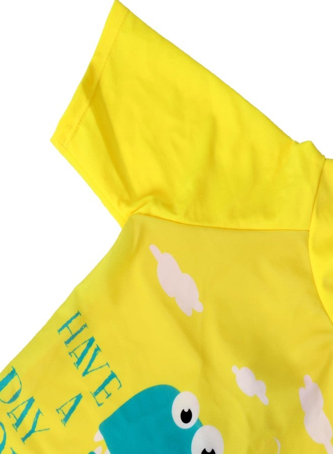 YAGATA Toddler Boys Swimsuit 2-3T Yellow Dinosaur Rash Guard & Board Short Set UPF 50+ - Image 4