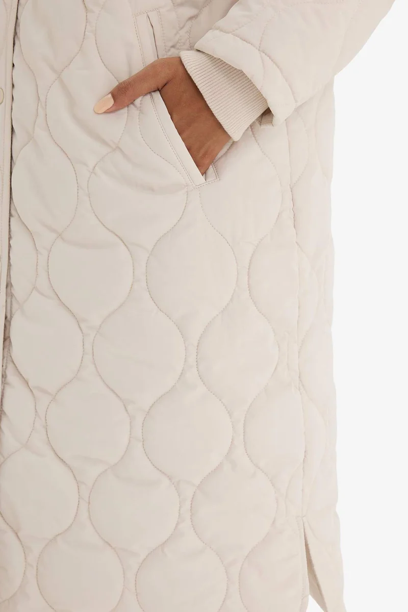 Defacto  Regular Fit Hooded Quilted Long Jacket  | Best Price UAE