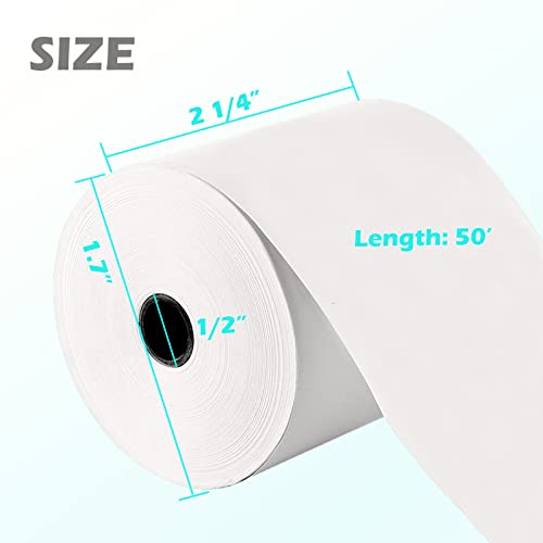 Immuson 2 1/4 x 50 Thermal Paper Receipt Rolls 2.25 x 50 ft Receipt Paper POS Cash Register Fits Credit Card Terminals Verifone (50 Rolls) - Image 2