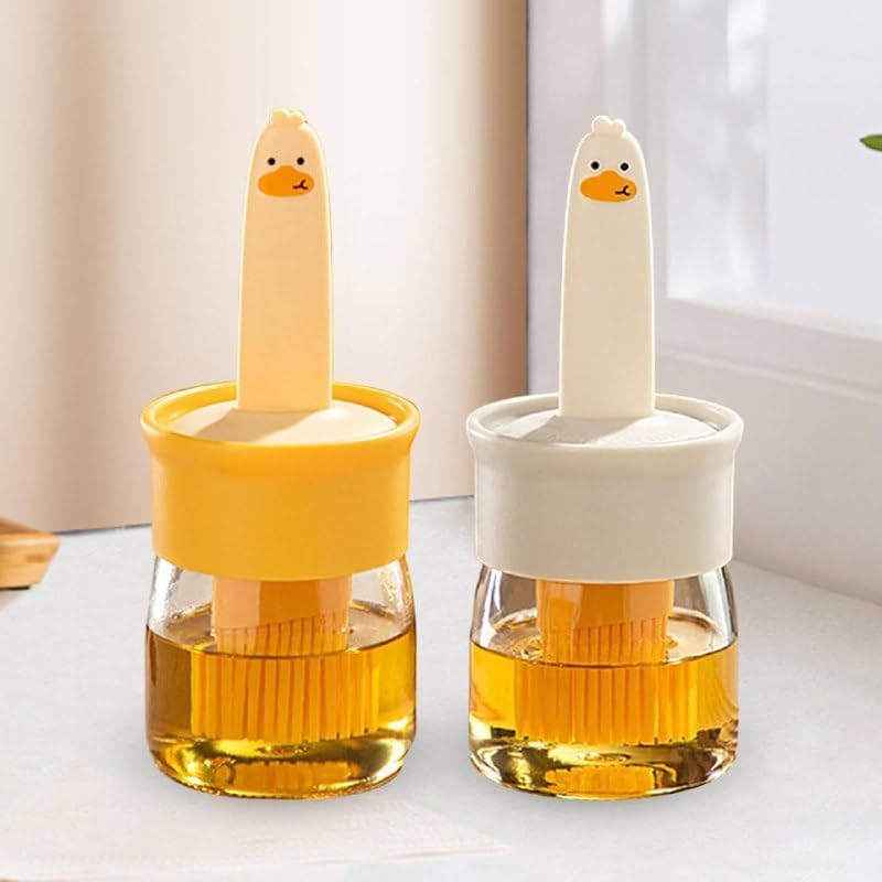 Lucc1n Oil Dispenser for Kitchen2 in 1 High Temperature Resistant Oil Bottle with Builtin Oil BrushSilicone Brush for Barbecue BBQ Salad Pancake - Image 1