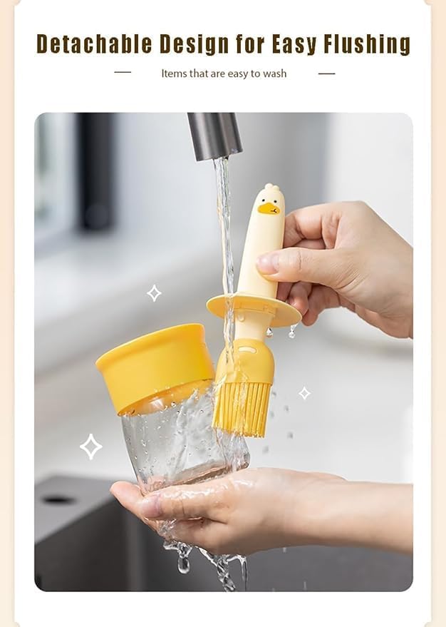 Lucc1n Oil Dispenser for Kitchen2 in 1 High Temperature Resistant Oil Bottle with Builtin Oil BrushSilicone Brush for Barbecue BBQ Salad Pancake - Image 4