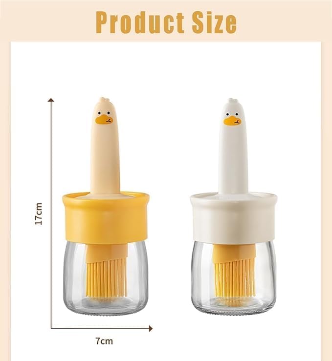 Lucc1n Oil Dispenser for Kitchen2 in 1 High Temperature Resistant Oil Bottle with Builtin Oil BrushSilicone Brush for Barbecue BBQ Salad Pancake - Image 2