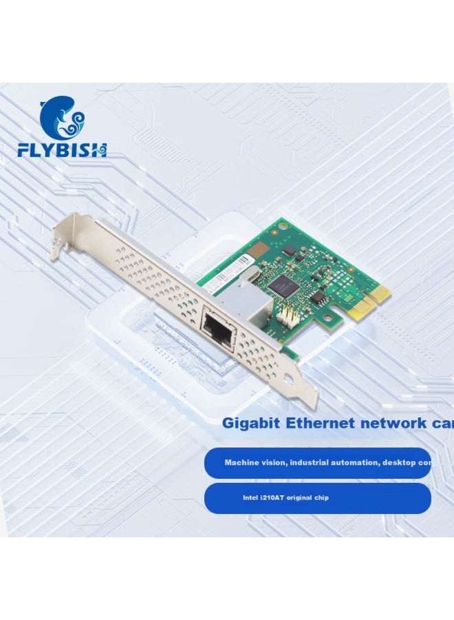Flybish Pci-e X1 Gigabit Network Card Single Port Desktop I210-t1 Server Ethernet Card Intel I210 Chip - Image 1