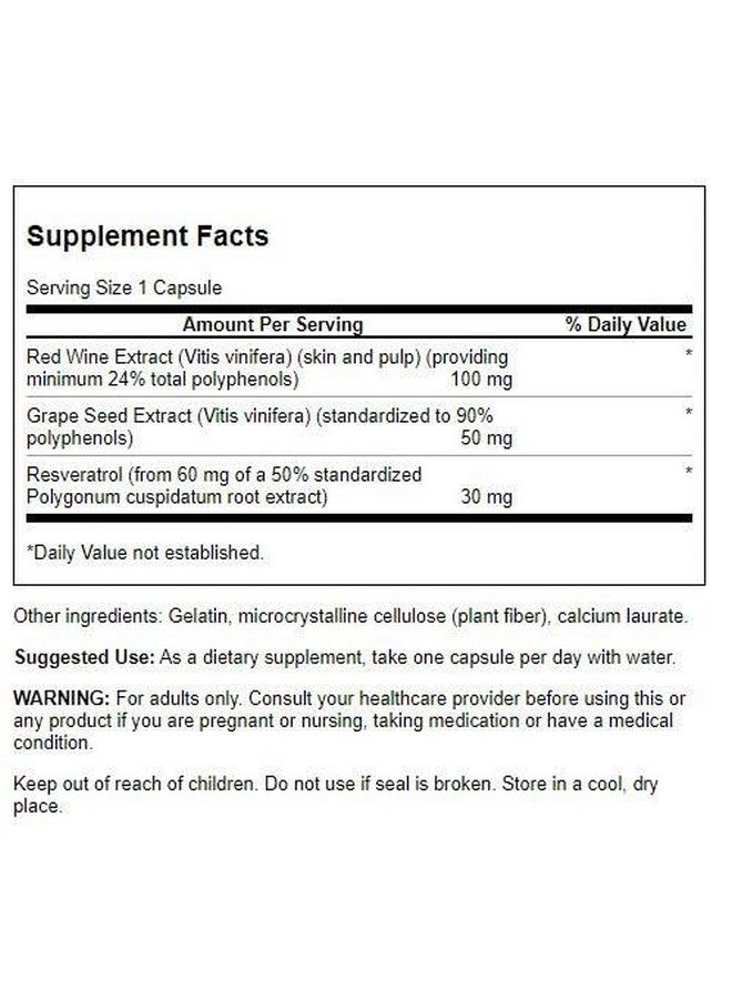 Swanson Resveratrol Complex - Herbal Supplement Promoting Cardiovascular Health & Protection - Natural Formula Promoting Natural Health & Wellness - (60 Capsules) - Image 2