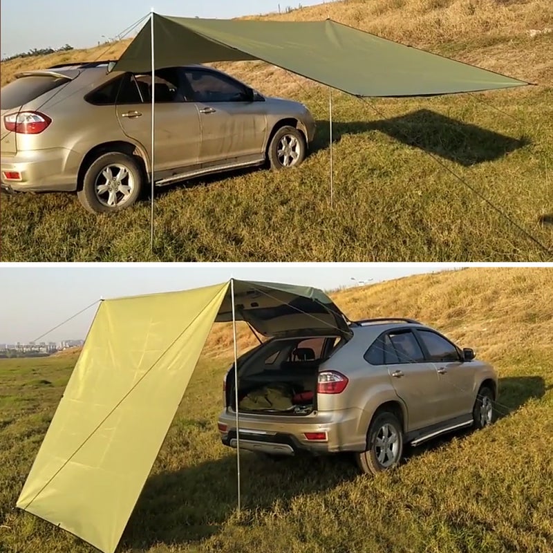 Canopy 300 X 200cm Black 210D Oxford Fabric With Silver Coating - Abrasion-Resistant Uv Protection Large Space Canopy For Outdoor Camping Beach Picnic Sporting Events - Image 4