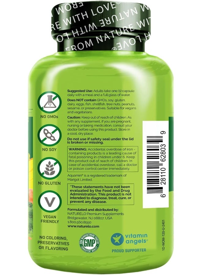 NATURELO One Daily Multivitamin for Women wVitamin B12 120 Ct Energy Support Whole Food Daily Women Multivitamin Supplement Nourish HairSkinNail NonGMO No Soy Gluten Free 4 Month Supply - Image 4