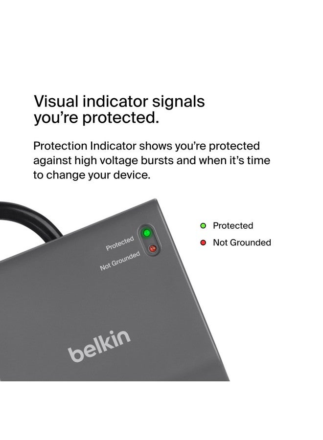 بيلكين شريط طاقة Belkin مزود بـ 8 منافذ، وسلك تمديد متين بطول 6 أقدام، مع حماية من الحمل الزائد، مناسب للمنزل والمكتب والسفر وشحن الكمبيوتر والهاتف (3,550 جول) - Image 3