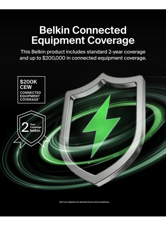 بيلكين شريط طاقة Belkin مزود بـ 8 منافذ، وسلك تمديد متين بطول 6 أقدام، مع حماية من الحمل الزائد، مناسب للمنزل والمكتب والسفر وشحن الكمبيوتر والهاتف (3,550 جول) - Image 4