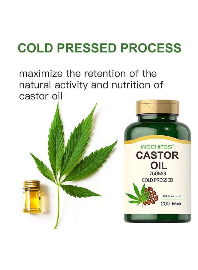 wachinas Castor oil capsules, improve frizziness, nourish and smooth hair - Image 4