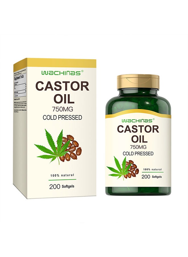 wachinas Castor oil capsules, improve frizziness, nourish and smooth hair - Image 1